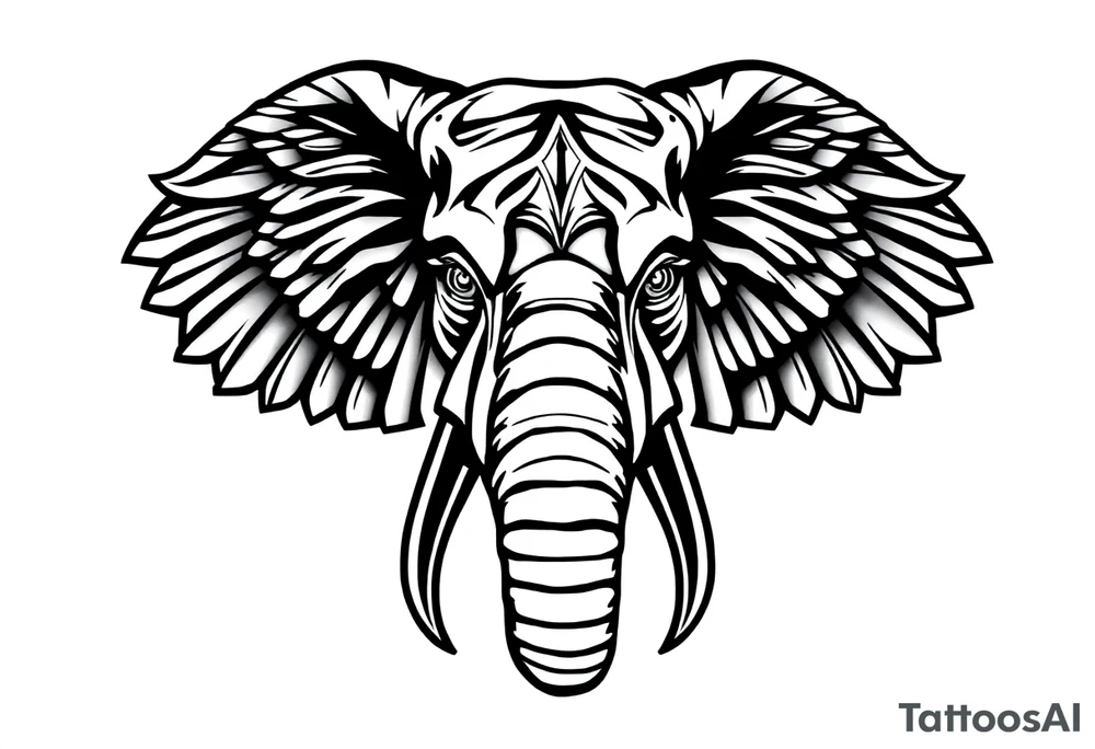 A Egyptian elephant’s face tattoo idea