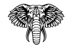A Egyptian elephant’s face tattoo idea