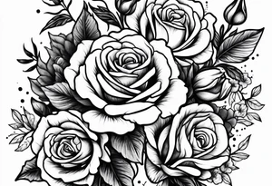 Snapdragons and roses mixed together tattoo idea