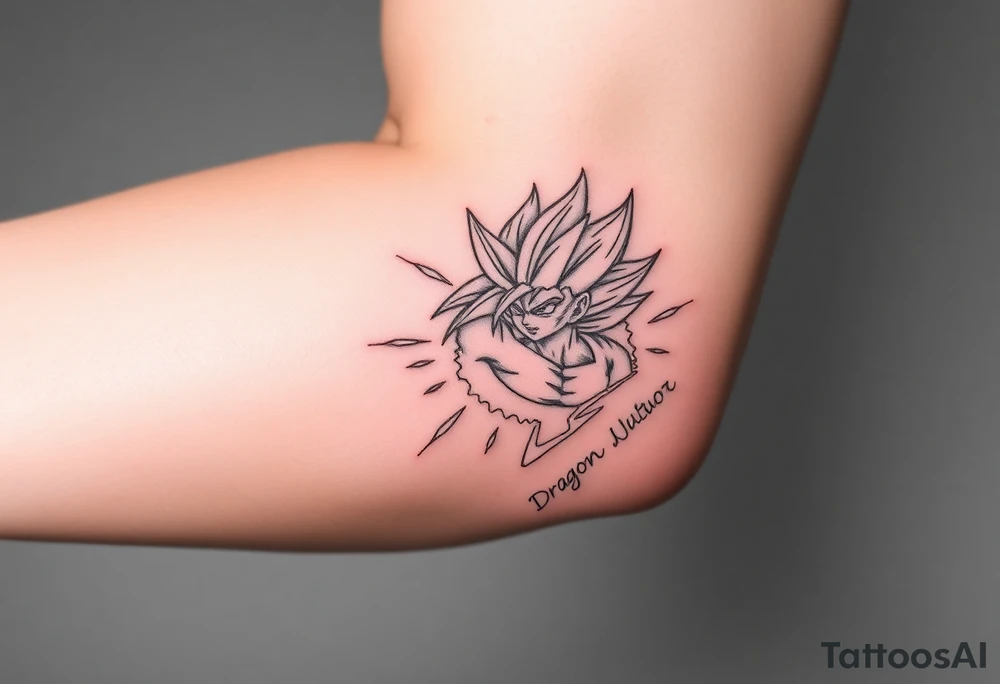 legendary dragonball z scene with energy aura and power effects tattoo idea