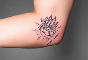 legendary dragonball z scene with energy aura and power effects tattoo idea