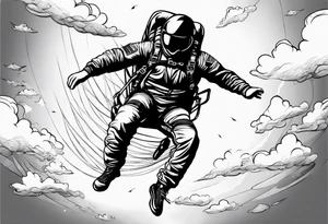 Skydiver with parachute tattoo idea