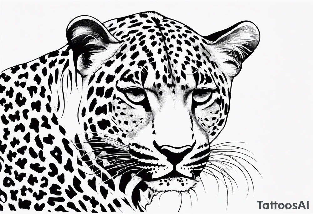 leopard print stripes tattoo idea