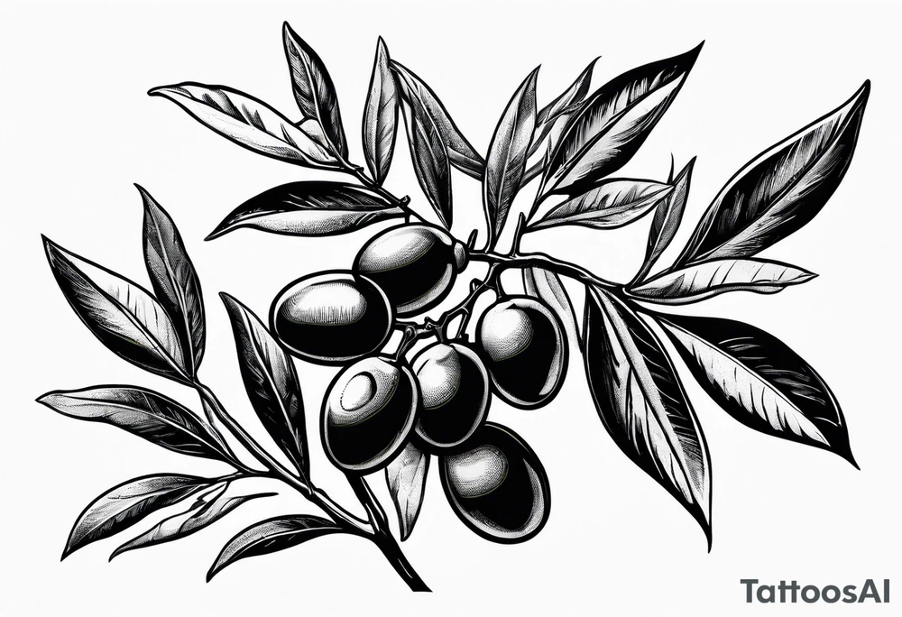 An olive branch with a thornvine tattoo idea