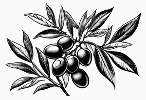 An olive branch with a thornvine tattoo idea