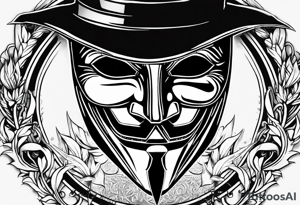 v for vendetta, mask only tattoo idea