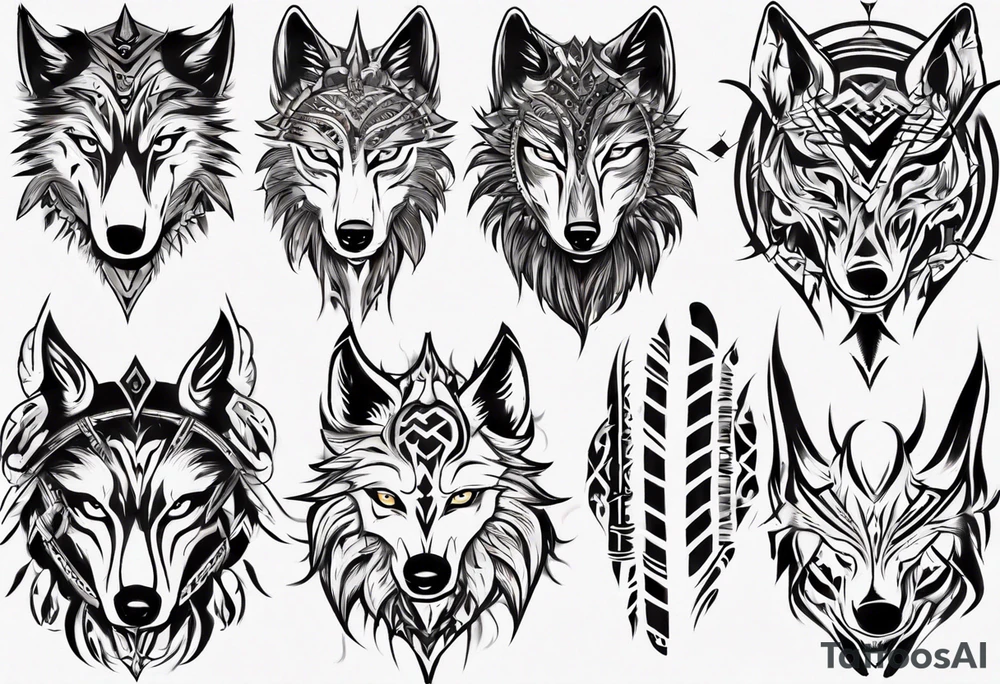 Wolf sleeve tattoo idea