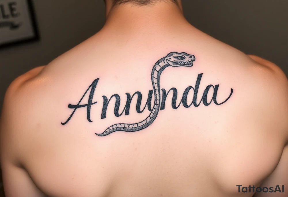 Amanda name with Harry Potter slithering theam tattoo idea