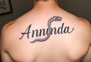 Amanda name with Harry Potter slithering theam tattoo idea