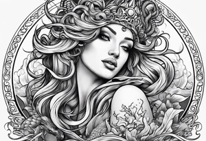Medusa and mermaid tattoo idea
