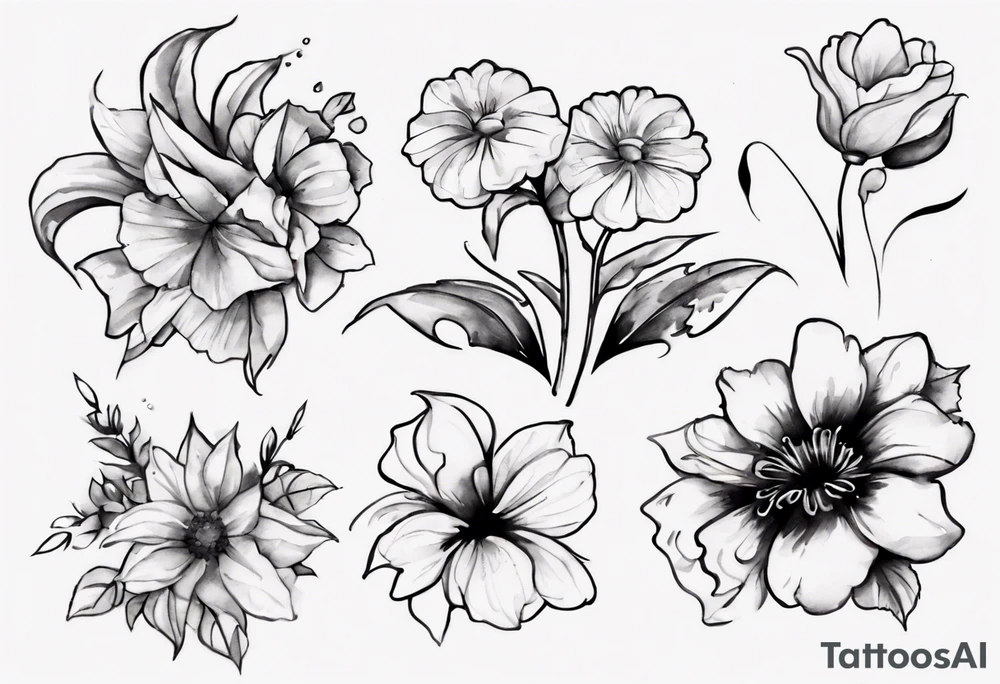 flowers and the date blow the flowers 12.08.05 tattoo idea
