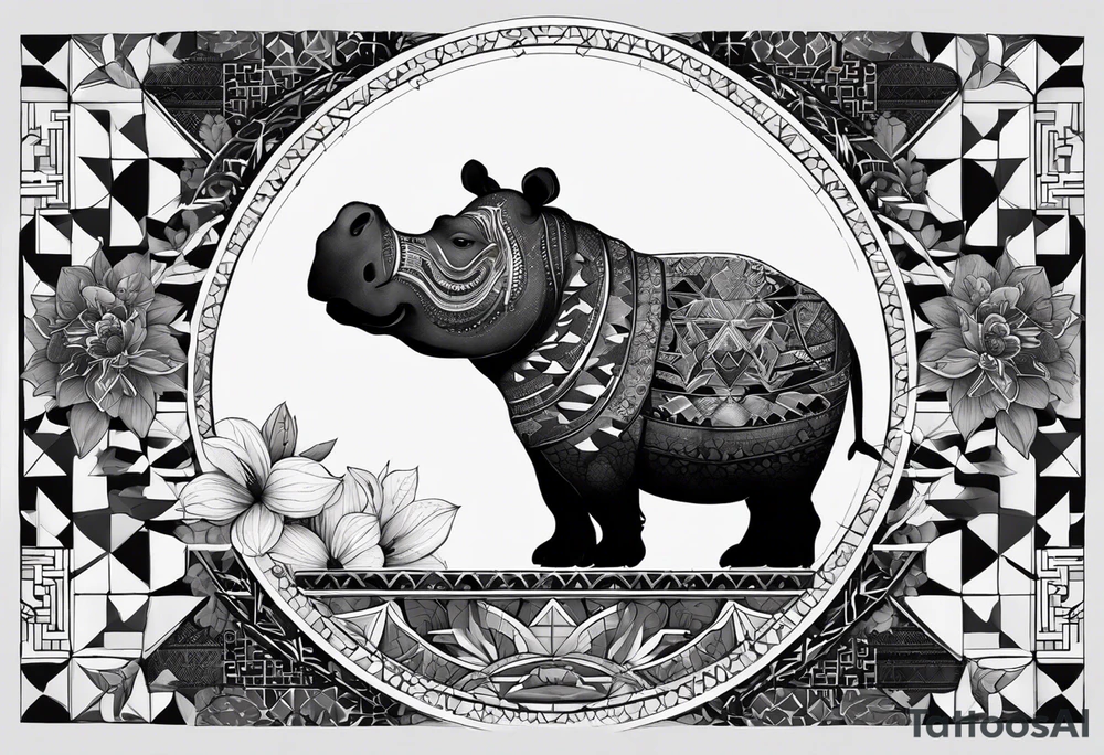 Very asymmetrical, +geometric pattern, with realistic full moon, with hippo,+tribal, +geometric, +inkart , +blackwork, +grey scale, + sketch
with wintersweet flower bud, +inkart touch, +for men, detailed , combined favourite , tattoo idea