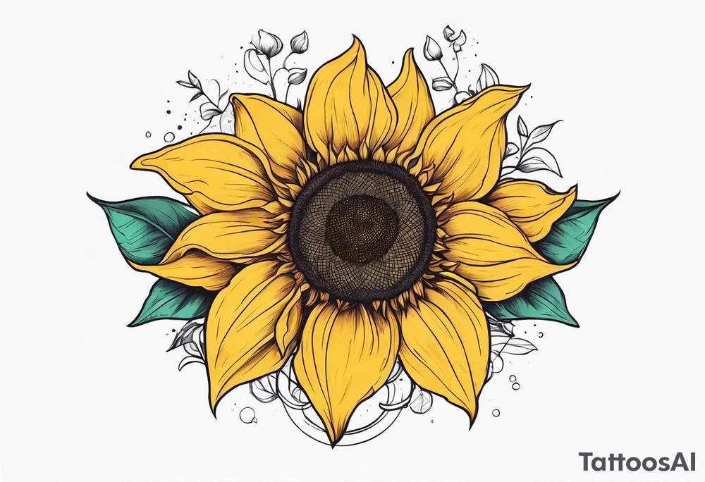 Sunflower viking sleeve tattoo idea
