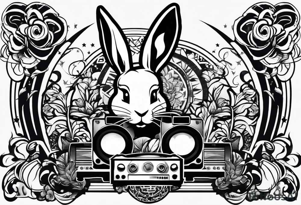 HIP HOP DJ BUNNY tattoo idea