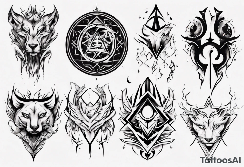 modern tattoo of 
 that represents strength, love and unity tattoo idea