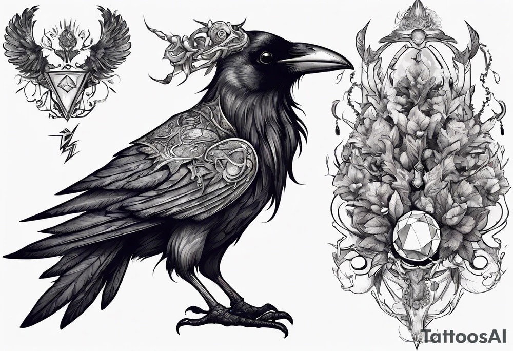 The Demon Raven Stolas, a Prince of Hell who is obsessed with gems, knowledge of astrology and poisonous plants. tattoo idea