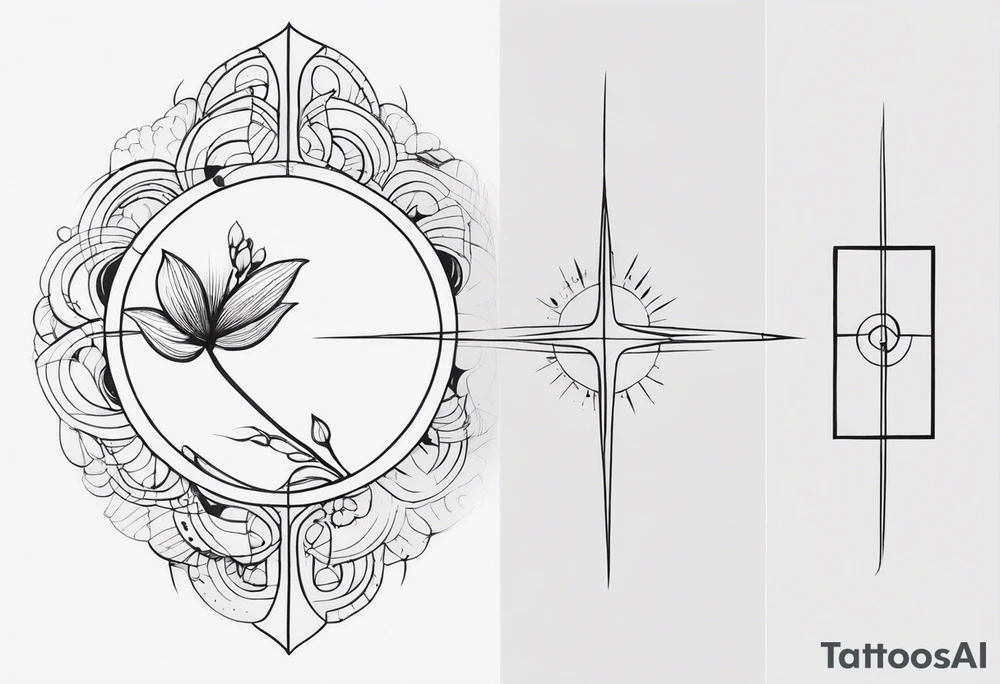 I want a fine line, feminine but very powerful tattoo. I want it to feel oriental and decorative. I want the image to portray a powerful story from the Bible. I want the tattoo to look peaceful and glowy. It has to tell a biblical story. More minimal tattoo idea