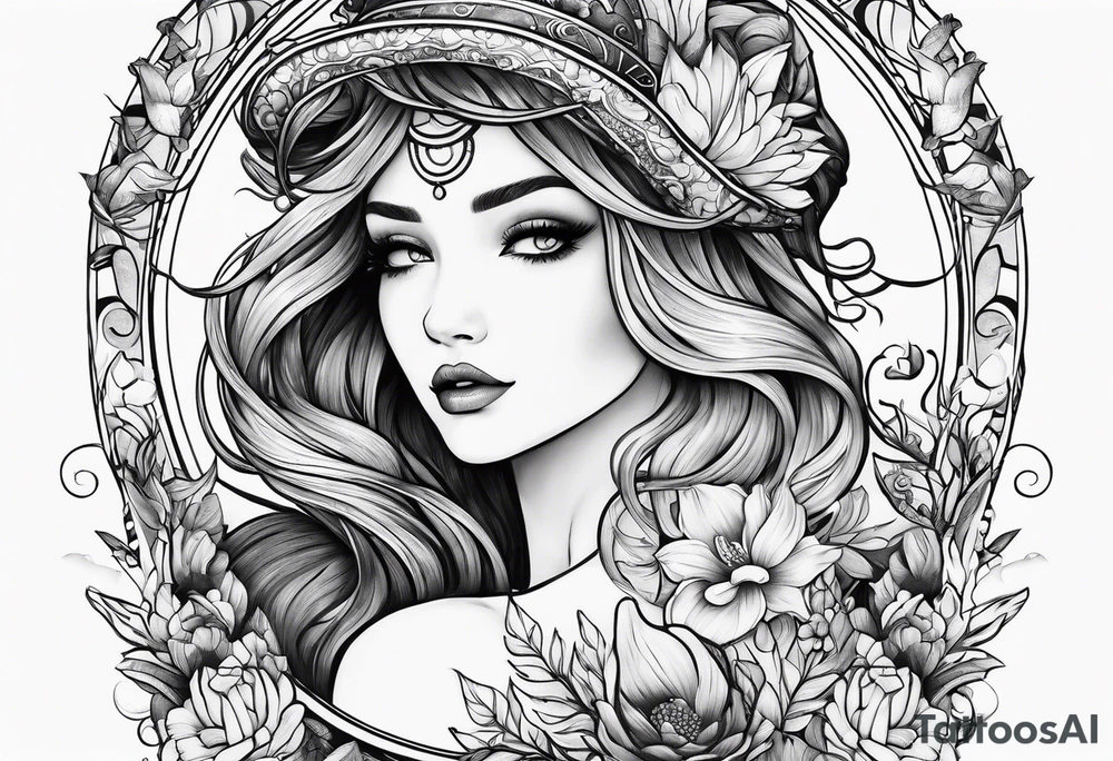 a storybook siren tattoo idea