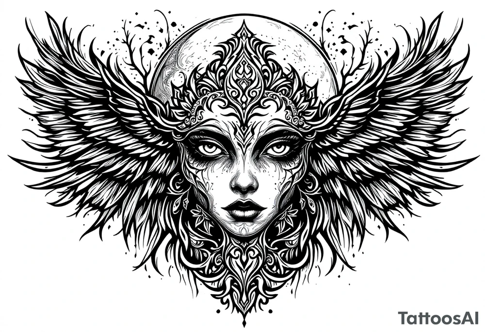 Witch moon tattoo idea