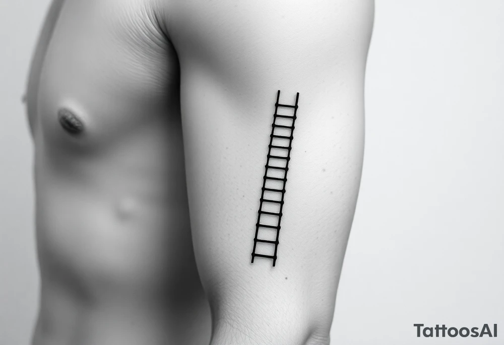 Simple.
An infinite ladder around the right arm like an armband.
Path exploring the universe. tattoo idea