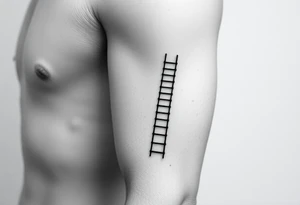 Simple.
An infinite ladder around the right arm like an armband.
Path exploring the universe. tattoo idea