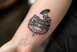 gladiator arena fight tattoo idea