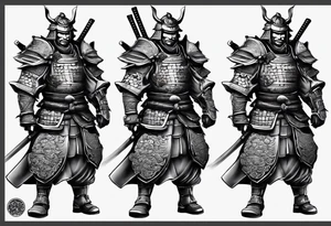 Samurai full armor facing sideways tattoo idea