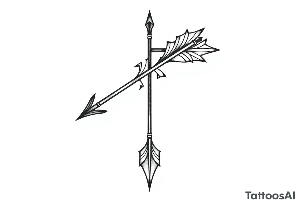 normal size  arrow that come down tattoo idea