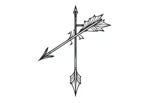 normal size  arrow that come down tattoo idea