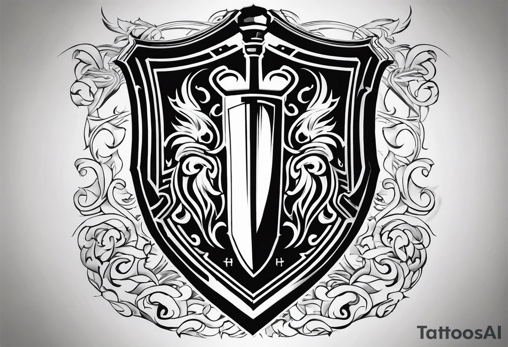 Valhalla shield  steps sword tattoo idea