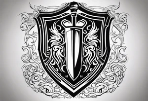 Valhalla shield  steps sword tattoo idea