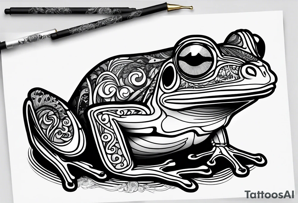 a psychedelic frog tattoo idea