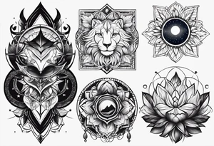 Two separate ideas for day and night placed on each side of the chest tattoo idea