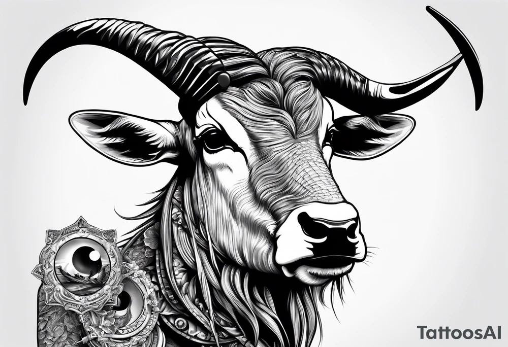 capricorn with sunglasses and shotgun tattoo idea