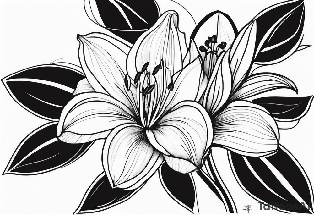 Québec lily flower tattoo idea