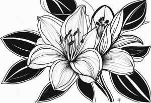 Québec lily flower tattoo idea