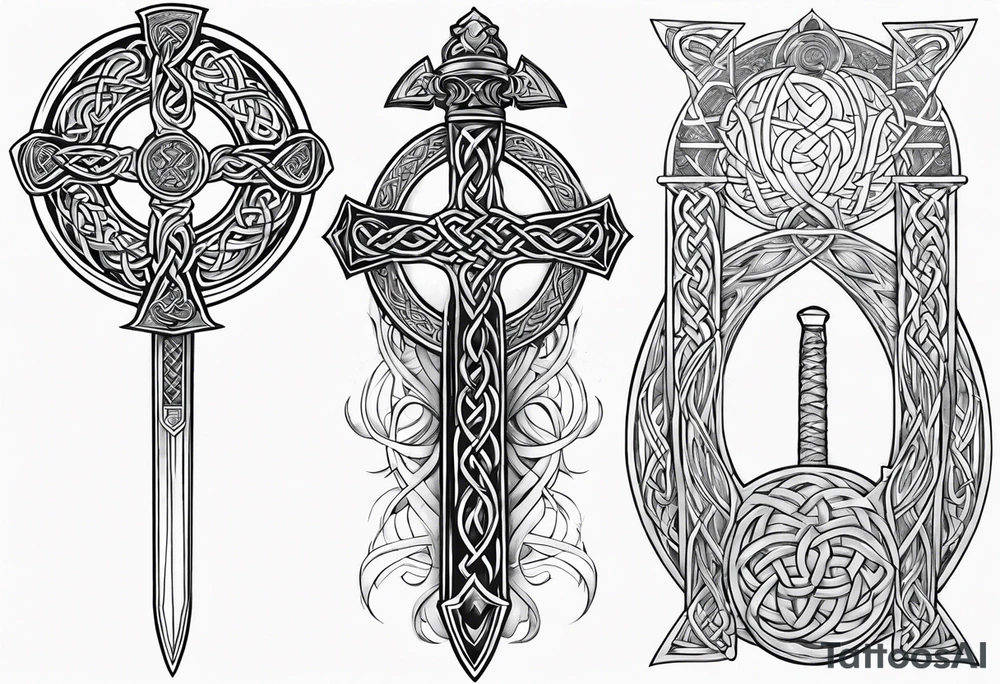 celtic mythology sword tattoo idea