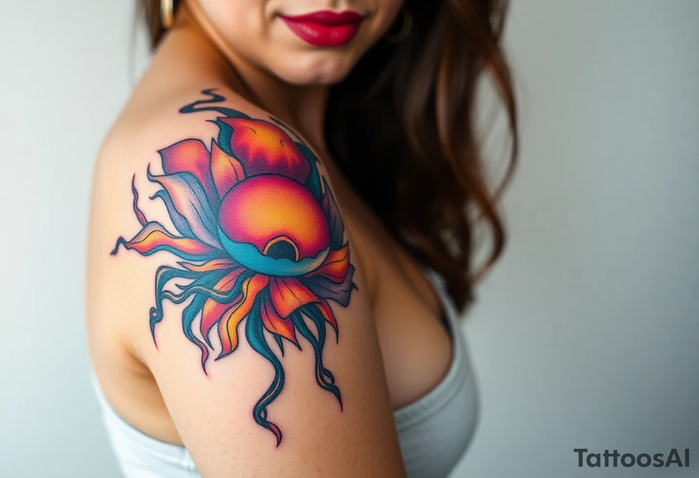 A tatuagem deve expressar força, liberdade e conexão com a multiplicidade da vida, incorporando elementos abstratos e fluidos, com linhas que sugiram movimento e transformação contínua. Evite clichês e busque um design original e significativo. tattoo idea