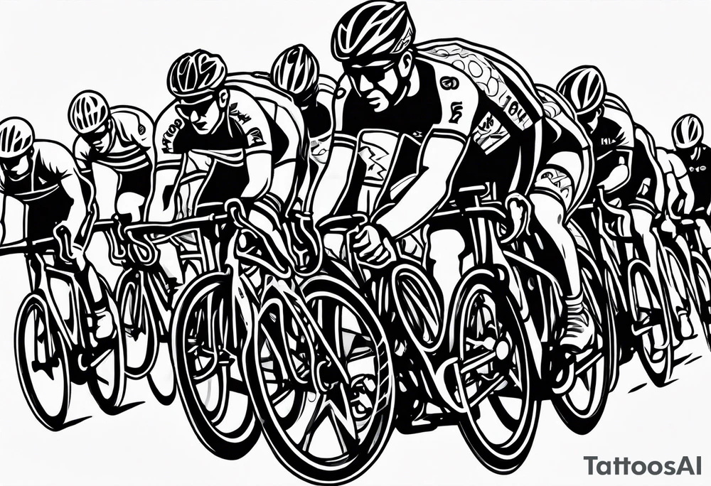 Bicycle race peloton tattoo idea