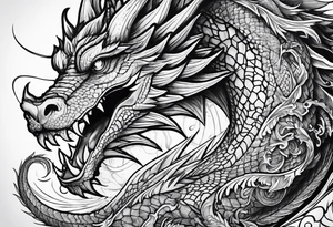Dragon in lumbals man tattoo idea
