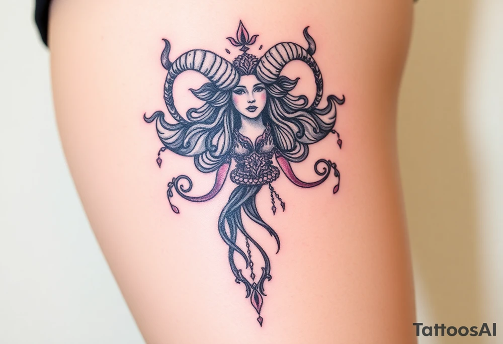 Aries goddess, chaos, fire, earthy, spiritual, tattoo idea