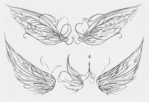 One line fairy wing tattoo idea