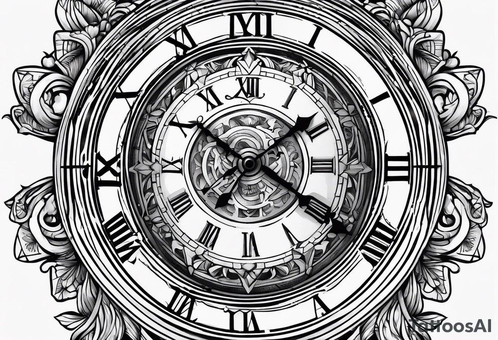 BROEN name and a clock tattoo idea