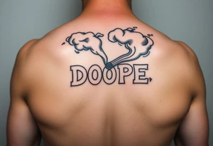 Clouds of smoke coming off a cigar or blunt with the word DOPE being spelled out in smoke. tattoo idea