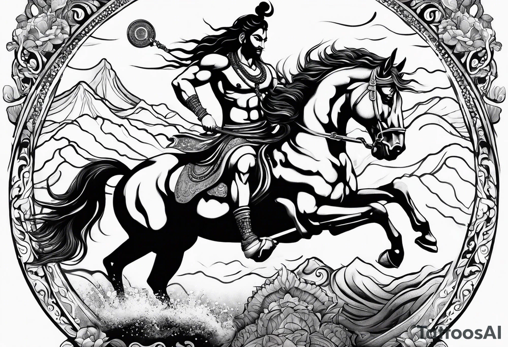 Lord shiva riding a horse tattoo idea