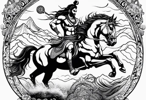 Lord shiva riding a horse tattoo idea