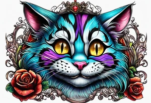 cheshire cat whole body tattoo idea