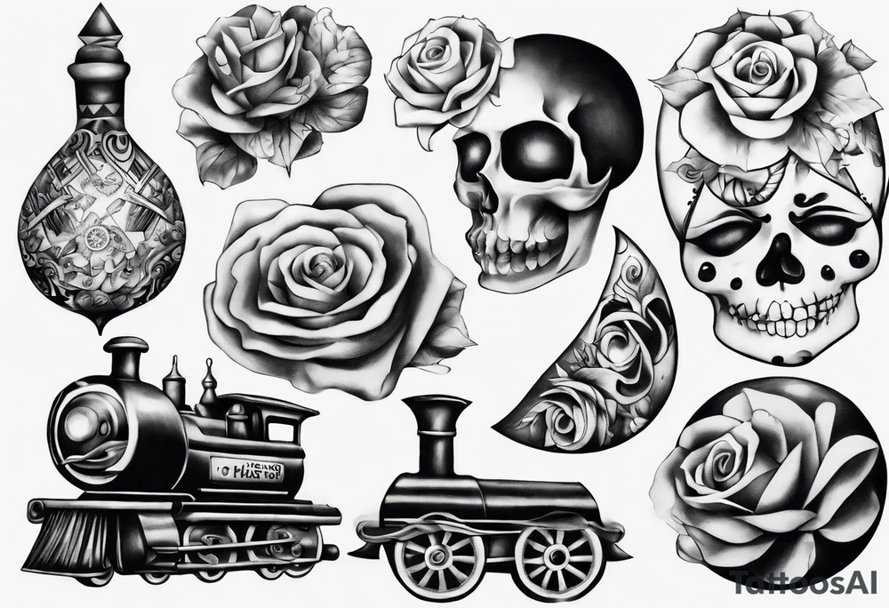 bonbon and choo choo tattoo idea