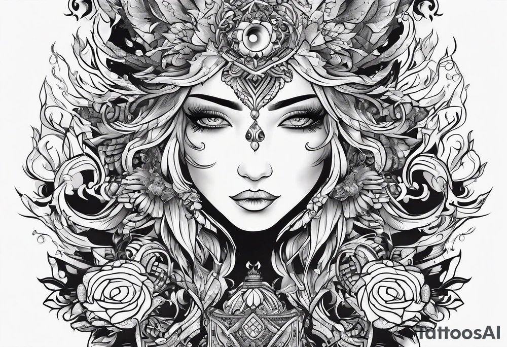 computer processor in fire tattoo idea