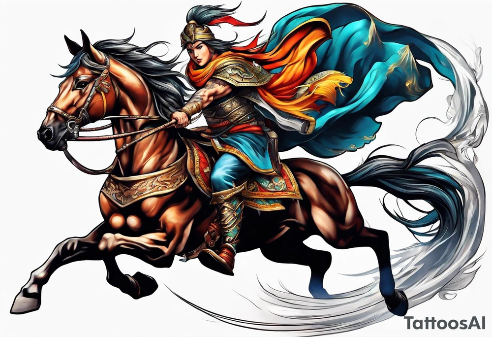 leaping warrior tattoo idea